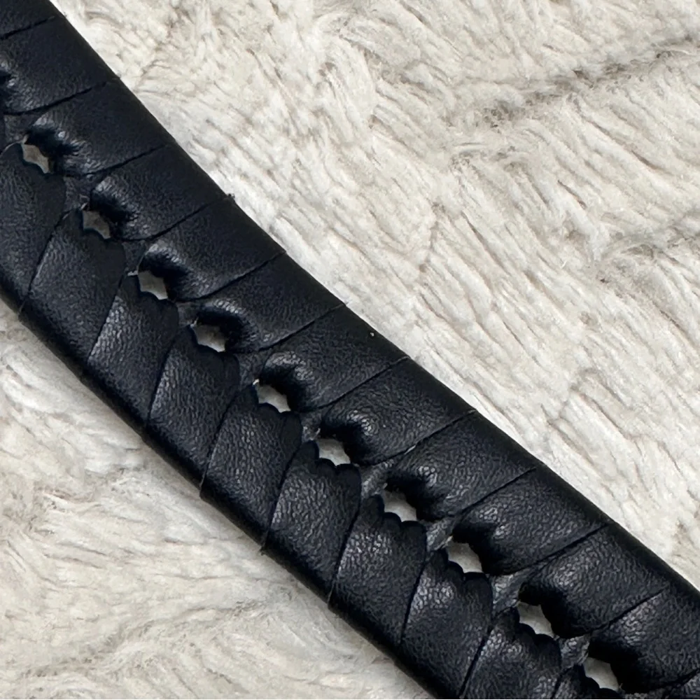 Elizabeth & James Men's Black Non-Leather (Vegan) Belt with Silver Buckle, XL
